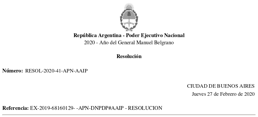RESOLUCION 2020-41-APN-AAIP